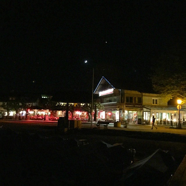 Chiemsee promenade. Pay your attention at the moon